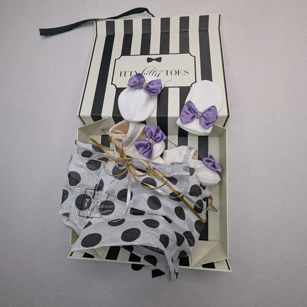 NWT Itty Pitty Toes  Set Angel Wings Jewels Set (Purple)